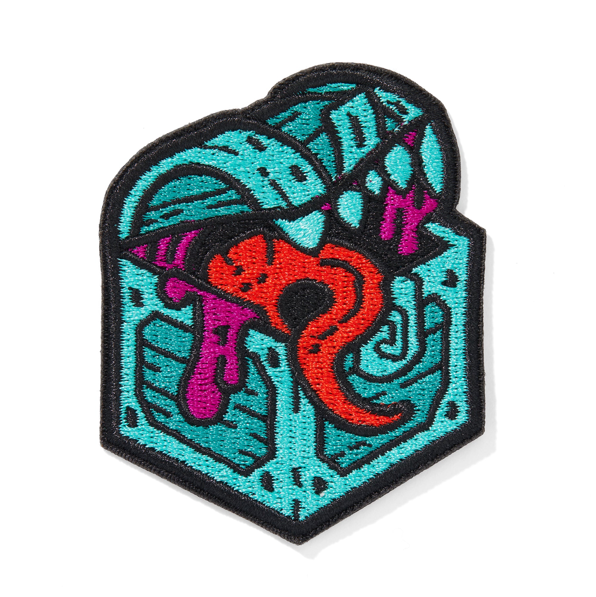 RAINBOW MEEPLE (BLACK) - IRON-ON PATCH