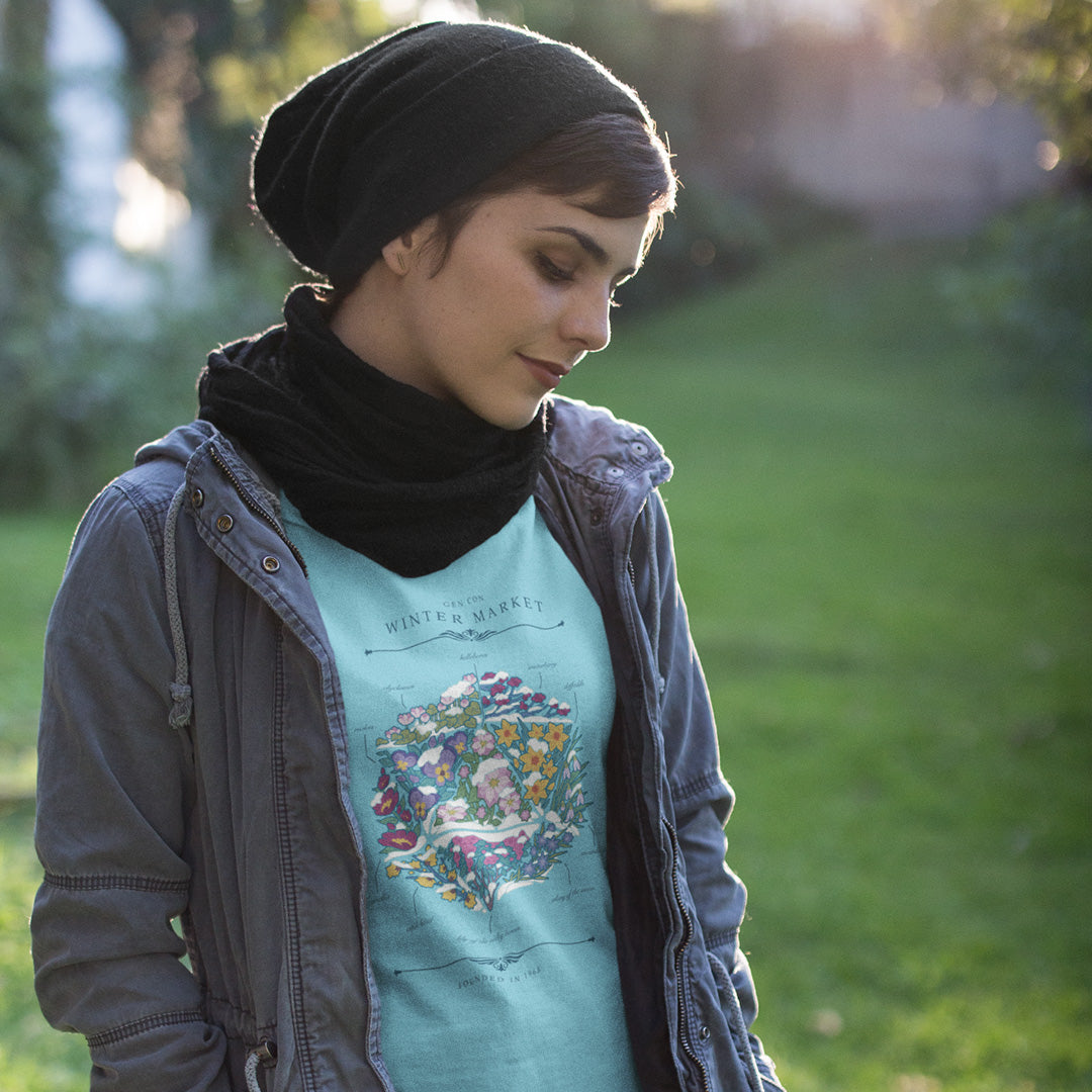 Gen Con Winter Floral d20 Femme T-Shirt | Rollacrit