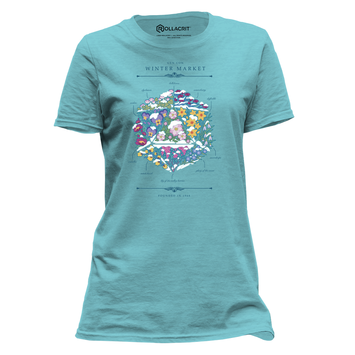 Gen Con Winter Floral d20 Femme T-Shirt | Rollacrit