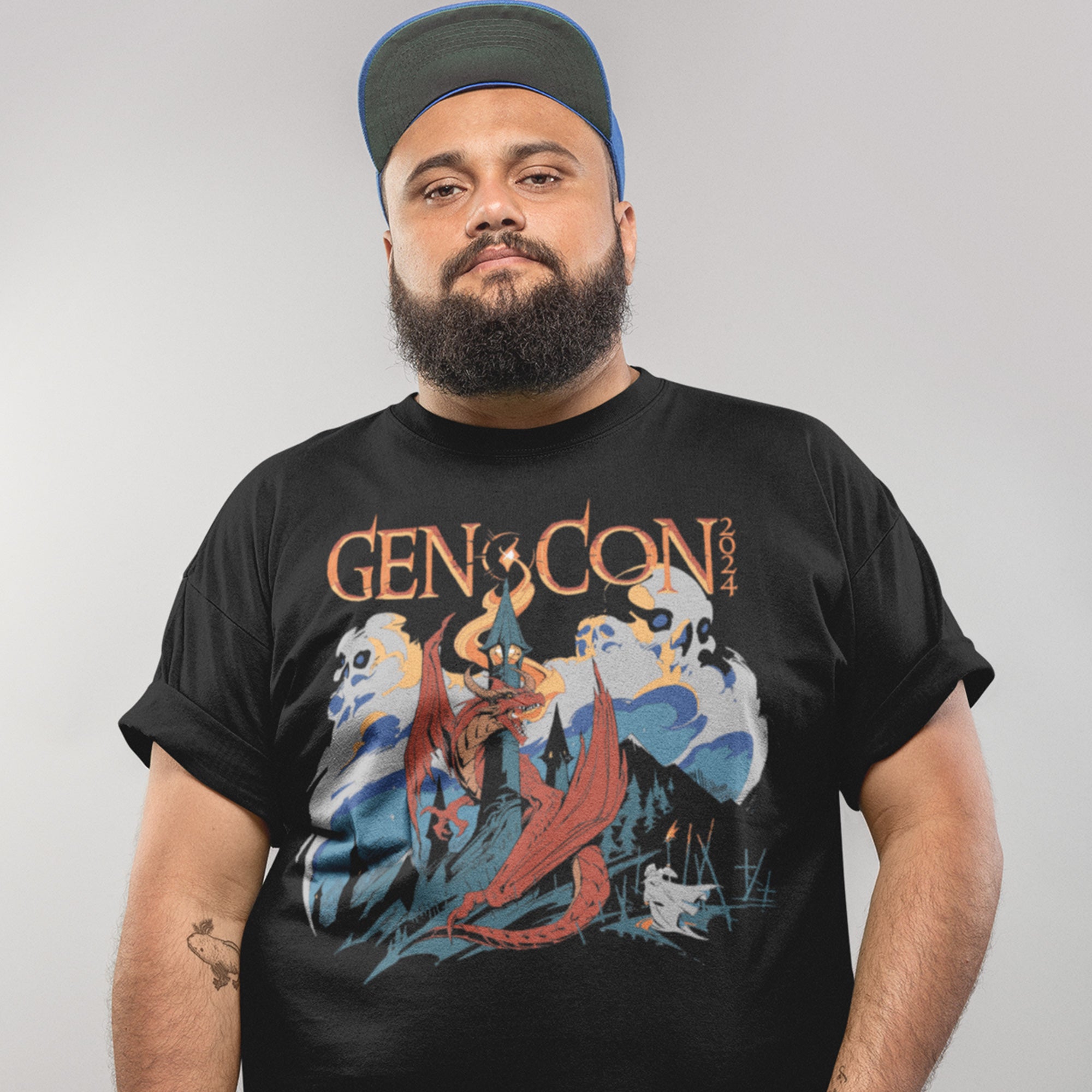 Gen Con Genevieve 2024 Dragon Watch Tower T-Shirt | Rollacrit