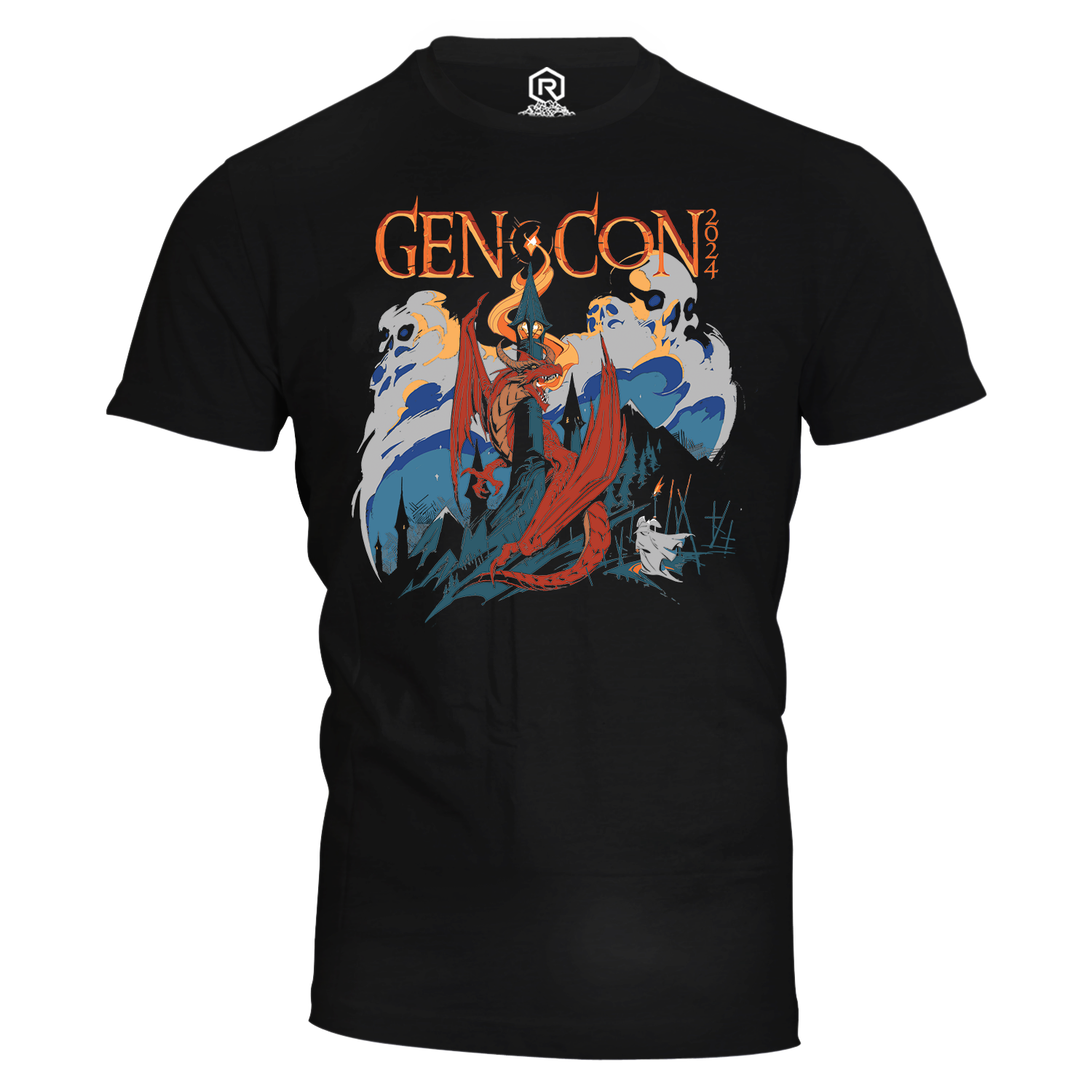 Gen Con Genevieve 2024 Dragon Watch Tower T-Shirt | Rollacrit
