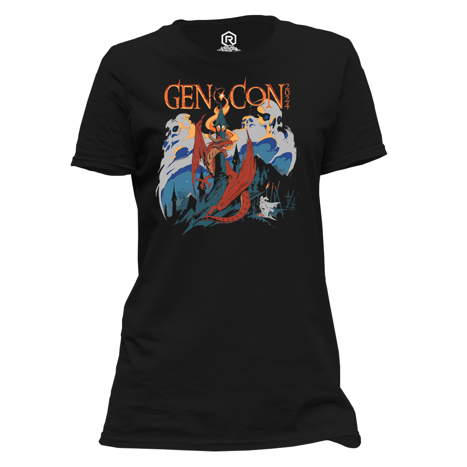 Gen Con Genevieve 2024 Dragon Watch Tower Femme TShirt Rollacrit