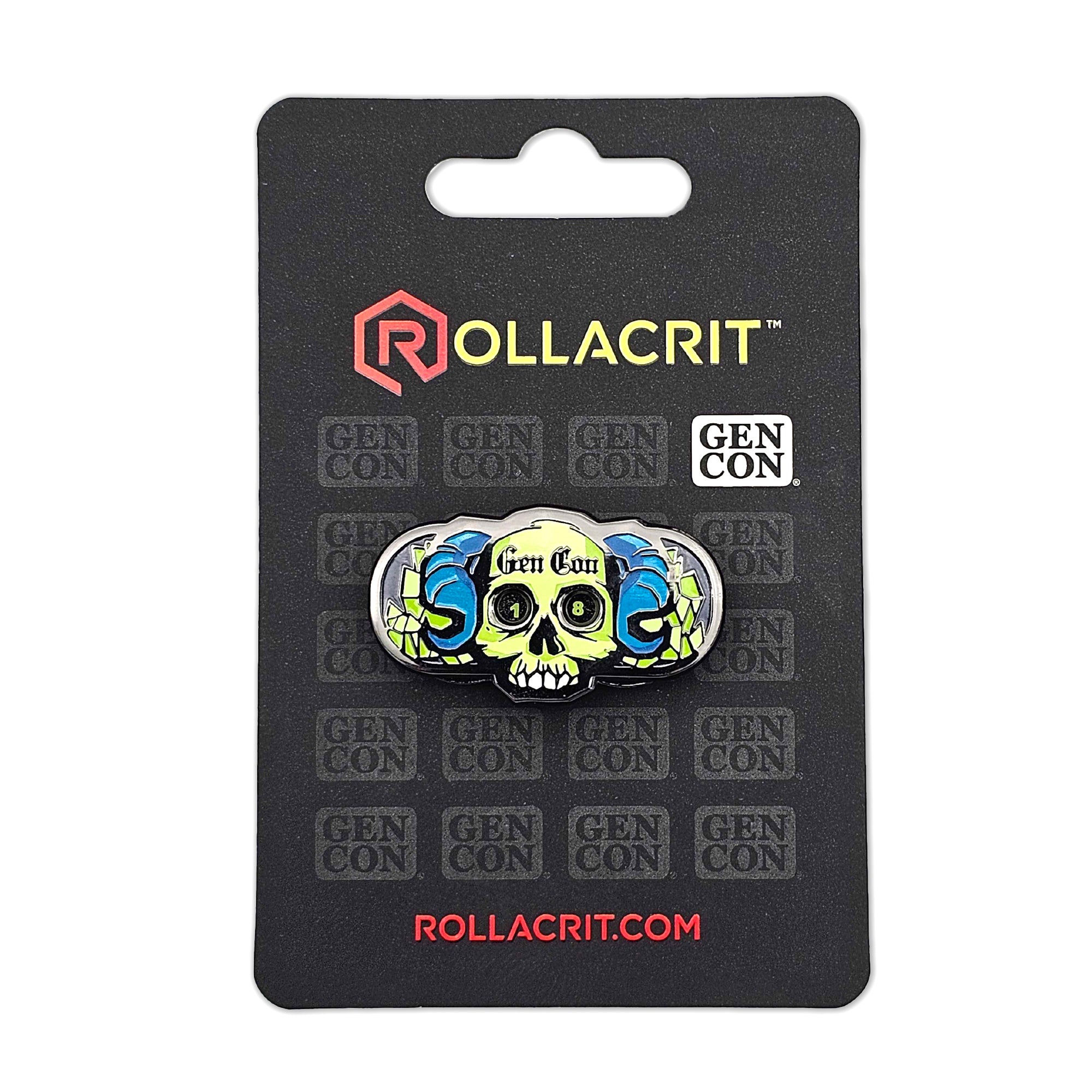 Gen Con Spinning Skull Eyes Life Counter Pin | Rollacrit