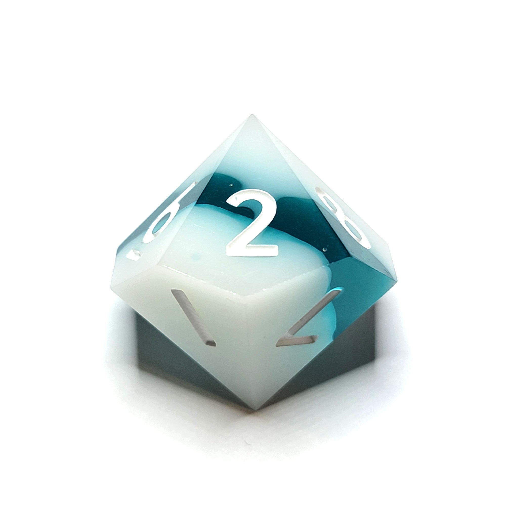 Glacial Core Sharp Edge Resin 7pc Dice Set | Rollacrit