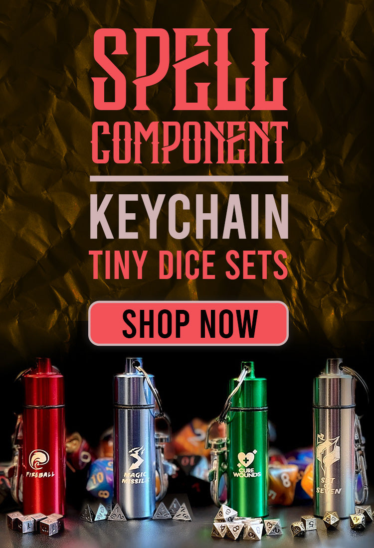 Spell Component Keychain Tiny Dice Sets | Rollacrit