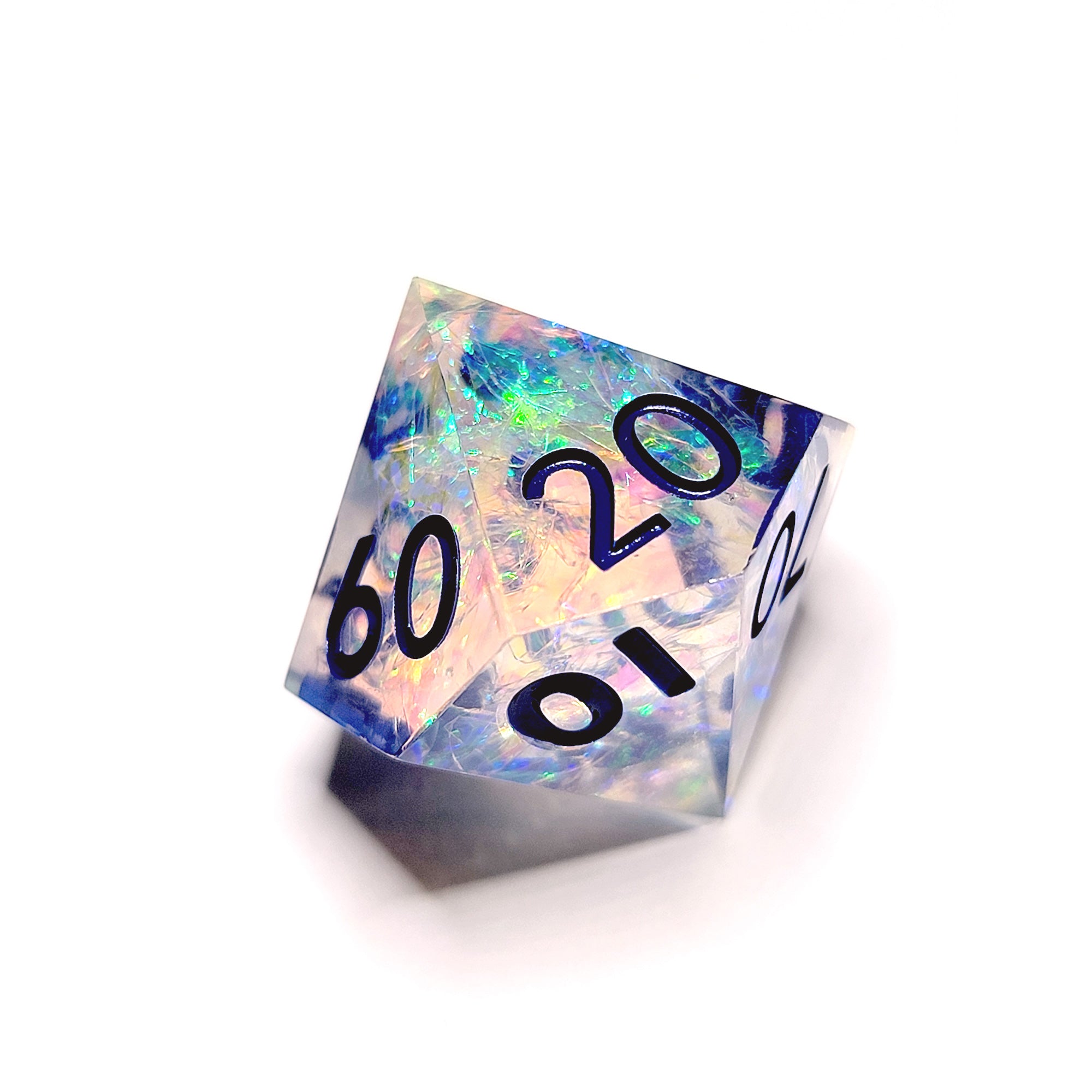 Noble Crystal Sharp Edge Resin 7pc Dice Set | Rollacrit