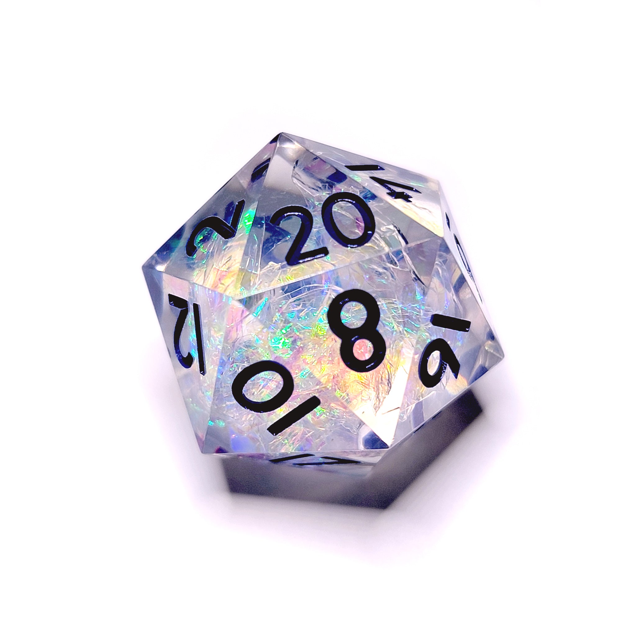 Noble Crystal Sharp Edge Resin 7pc Dice Set | Rollacrit