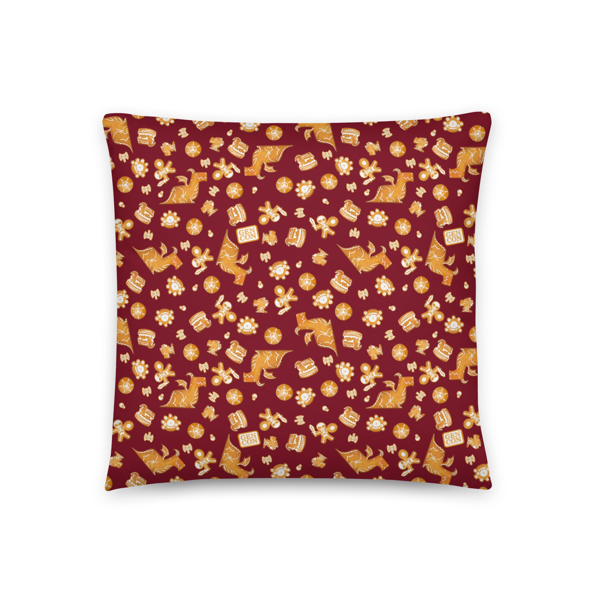 Burgundy Gen Con Gingerbread Pillow | Rollacrit