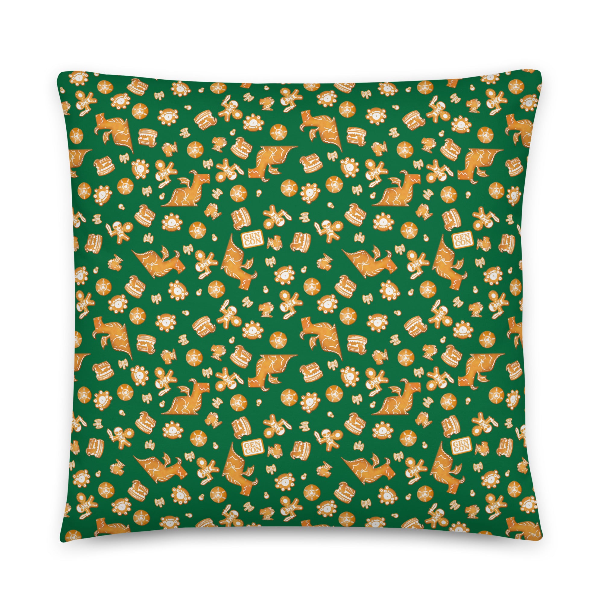 Green Gen Con Gingerbread Pillow | Rollacrit