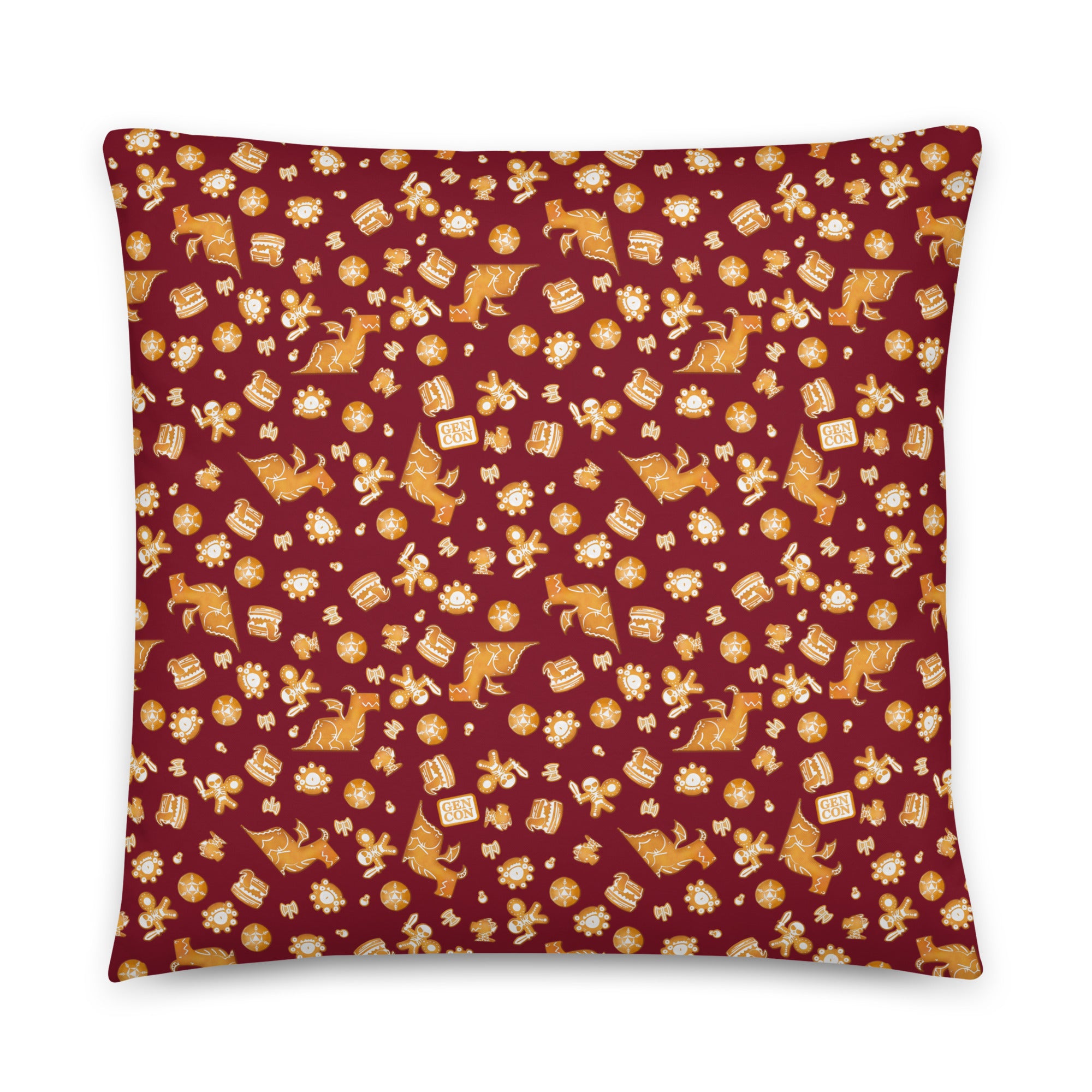 Burgundy Gen Con Gingerbread Pillow | Rollacrit