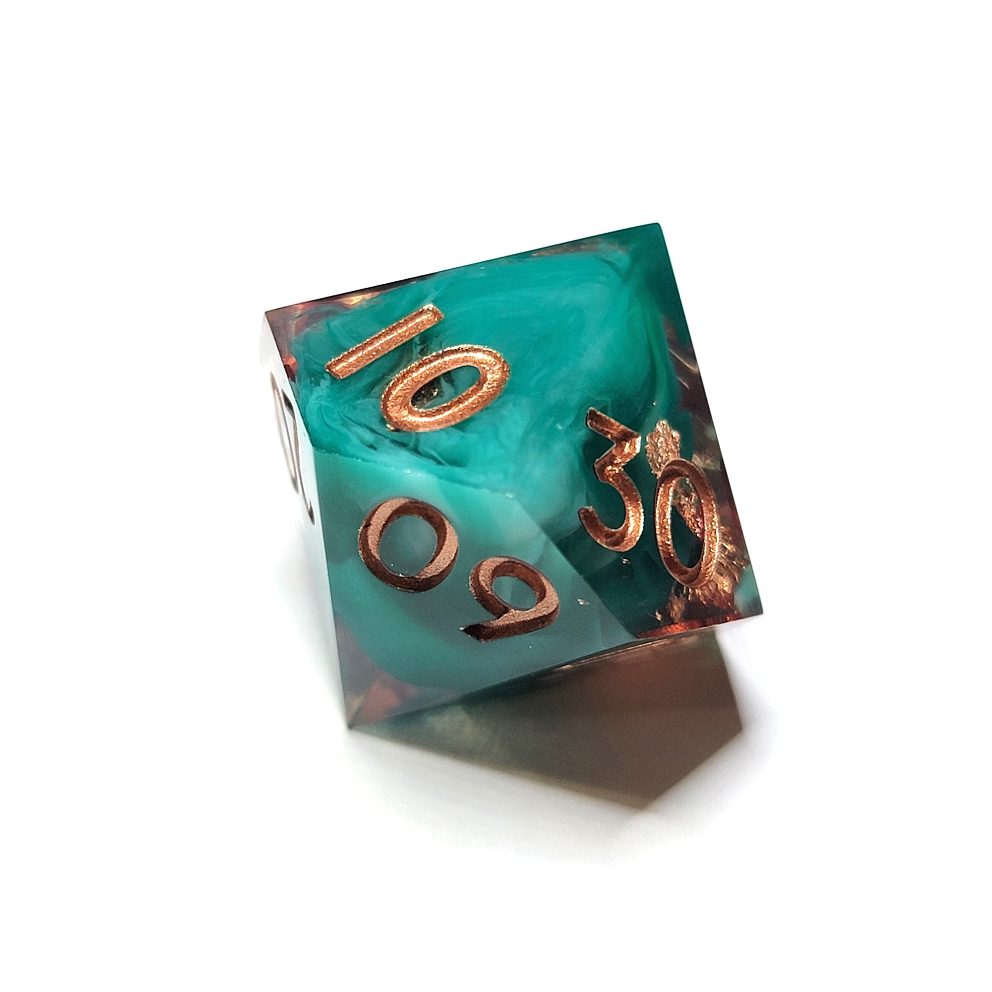 Crashing Waves Sharp Edge Resin 7pc Dice Set | Rollacrit