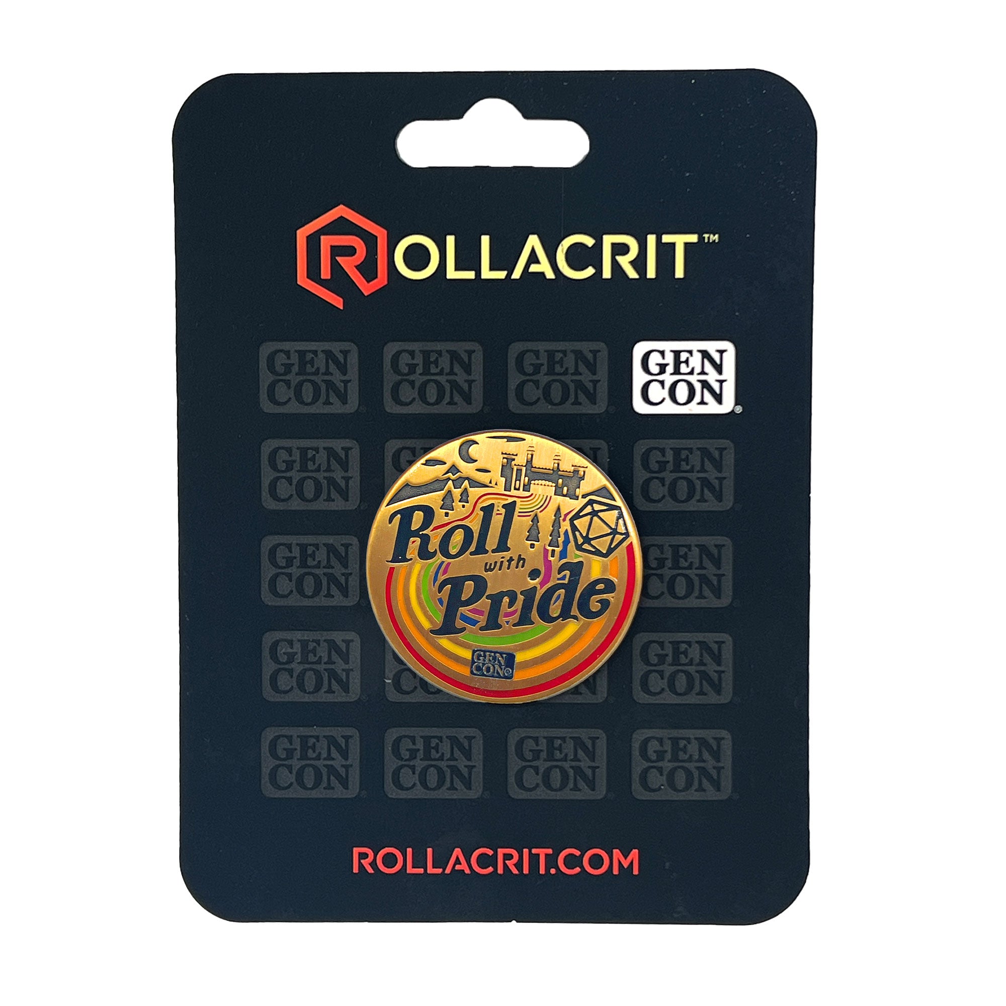 Gen Con Roll With Pride Pin | Rollacrit