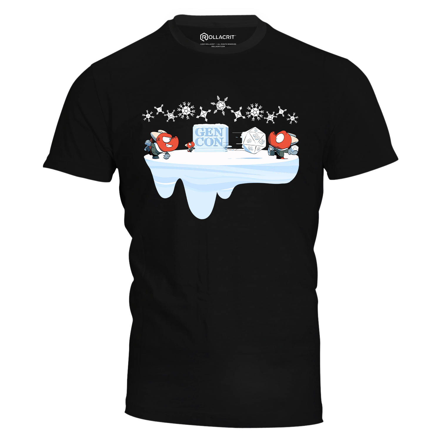 Gen Con Kobold Snow Fight Black T-Shirt | Rollacrit