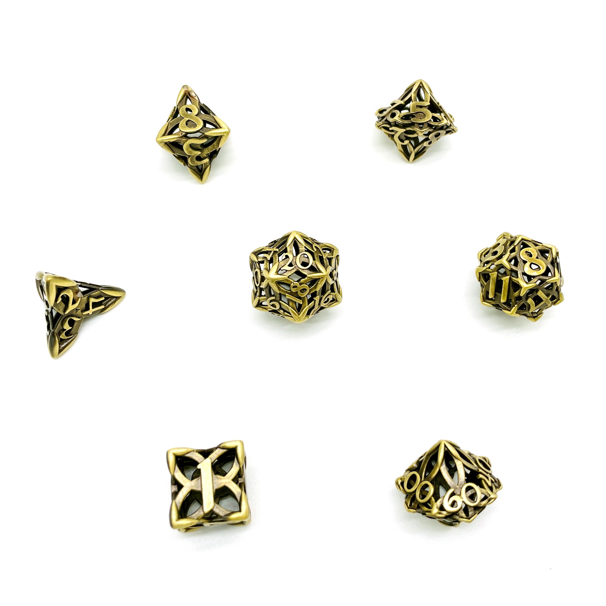 Celtic Knot Gold Metal 7pc Dice Set | Rollacrit