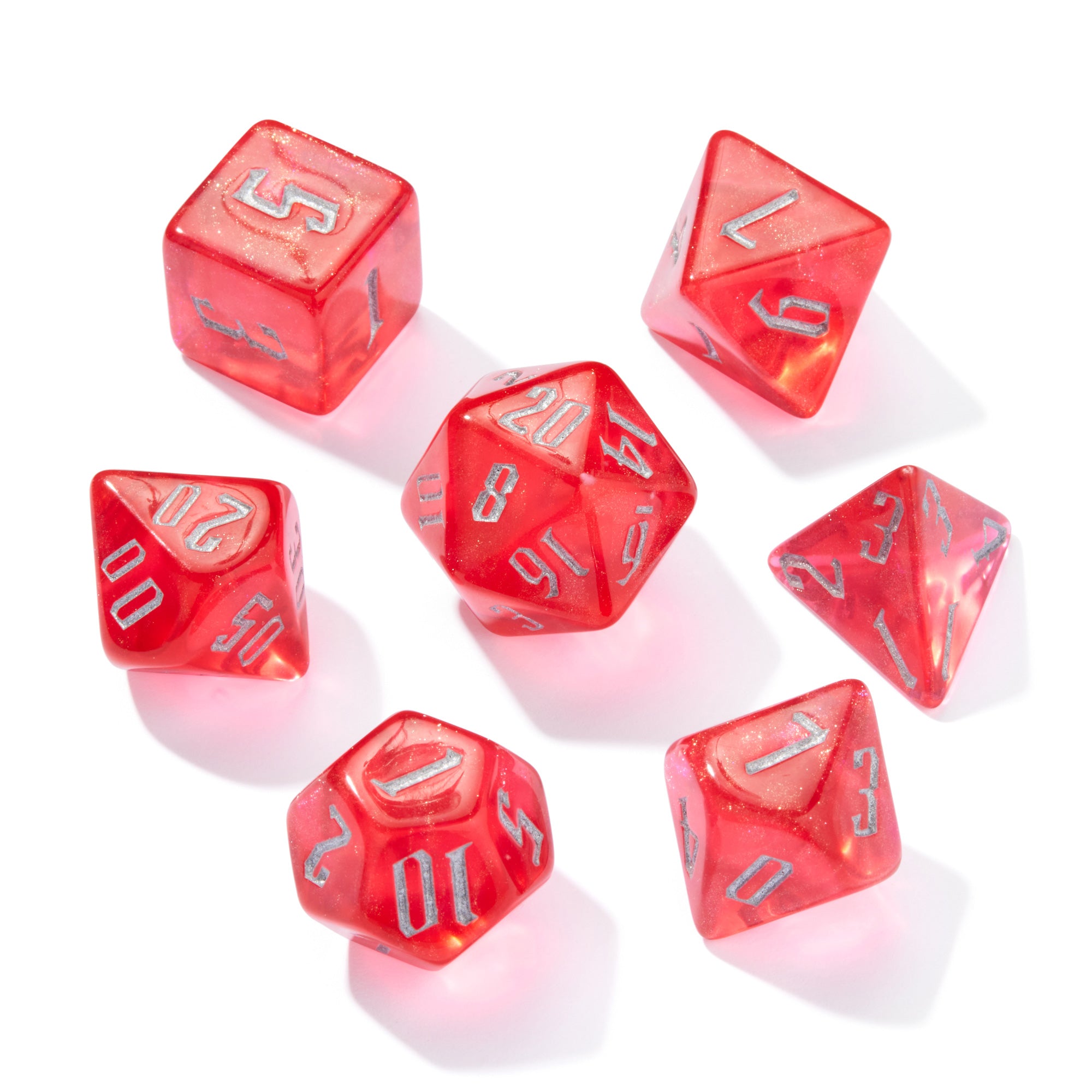 Magical Boarding School Red Acrylic 7pc Dice Set | Rollacrit