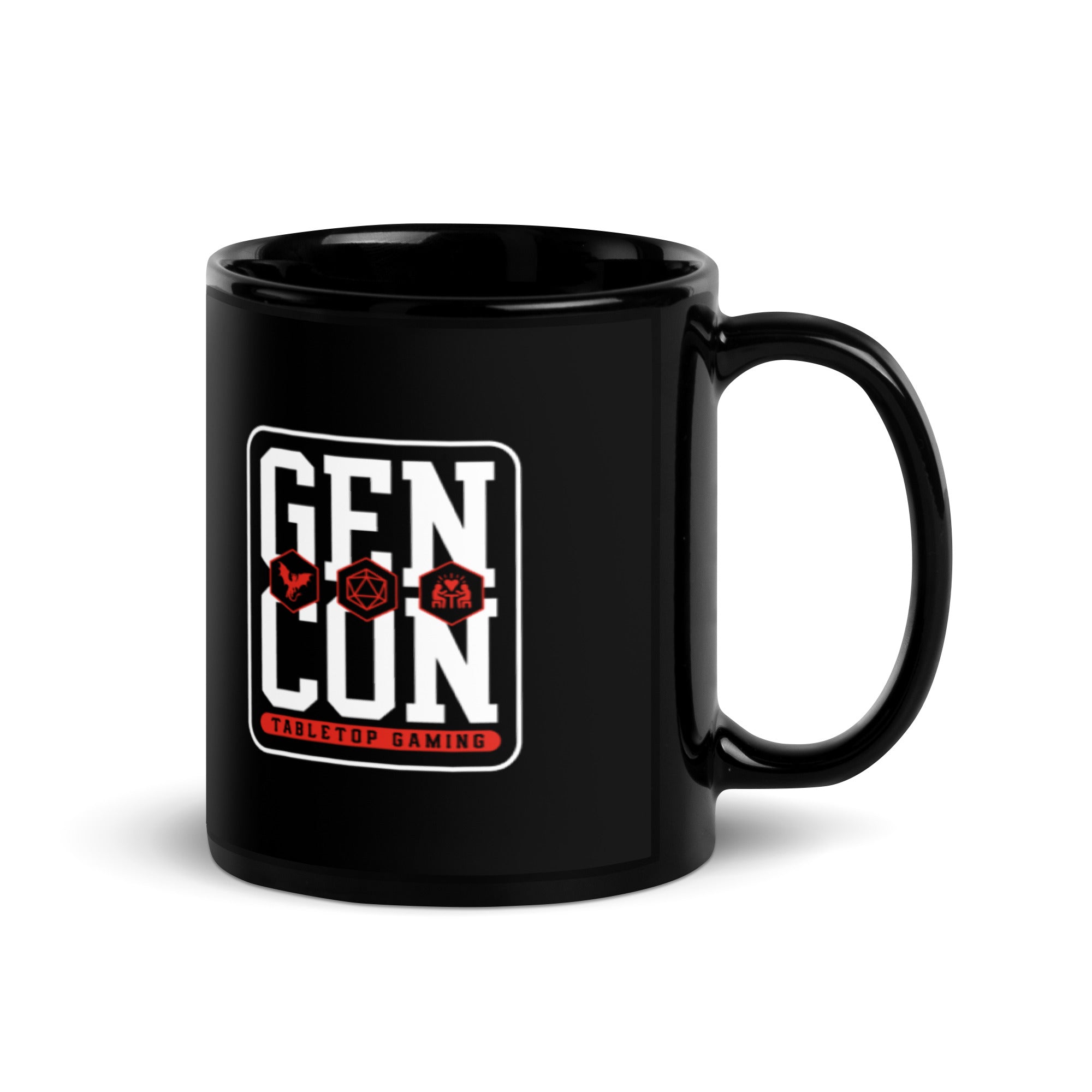 Gen Con Icons Black Glossy Mug | Rollacrit